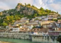 Berat UNESCO old town with traditional Ottoman houses and Gorica Bridge