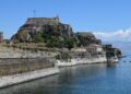 Corfu, Greece — Historic Old Fortress of Corfu overlooking the Ionian Sea under a clear blue sky.