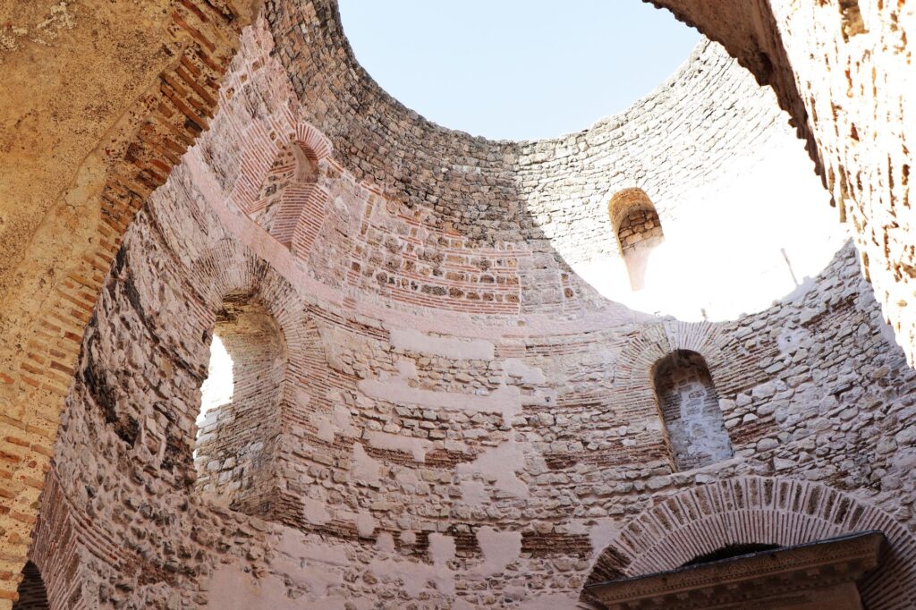 Split, Croatia — Captivating view of Diocletian's Palace showcasing historical Roman architecture in Split, Croatia.