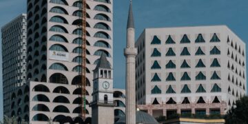 Tirana, Albania — Stunning blend of modern and traditional architecture in Tirana, Albania showcasing urban development.