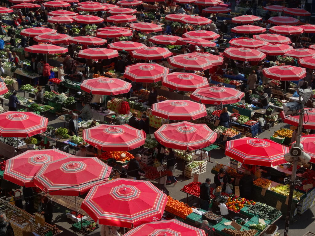 Zagreb, Croatia — Dolac Market in Zagreb, Croatia